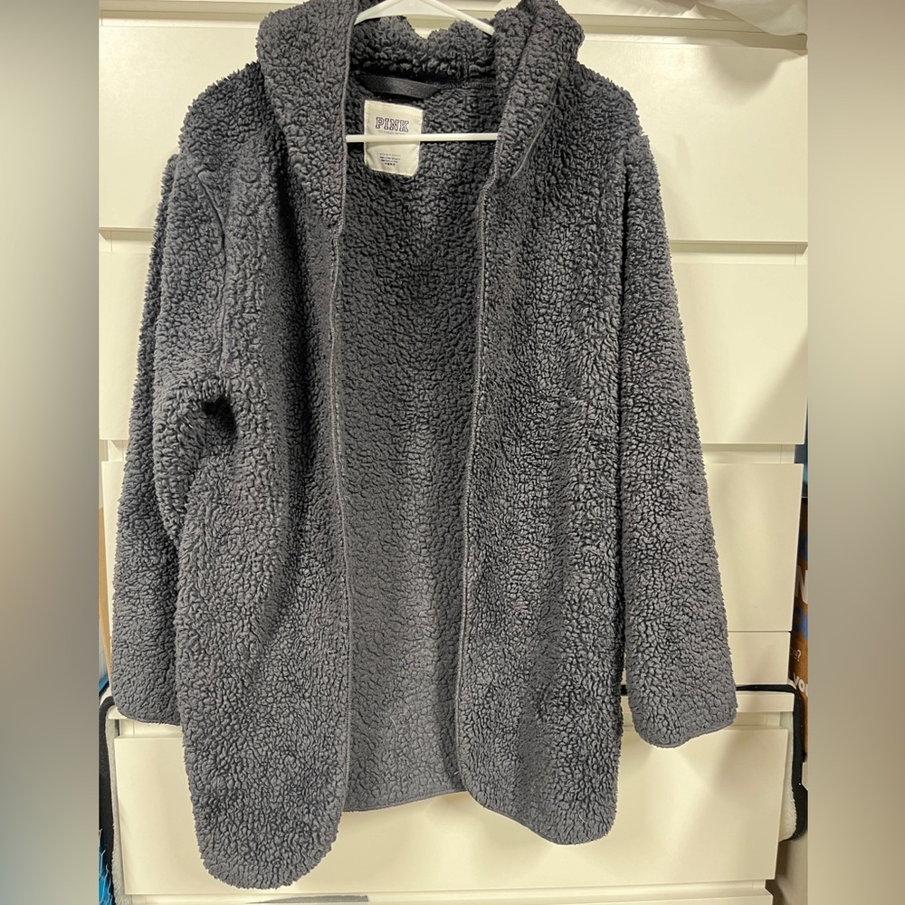 PINK Victoria's Secret Gray Sherpa Jacket